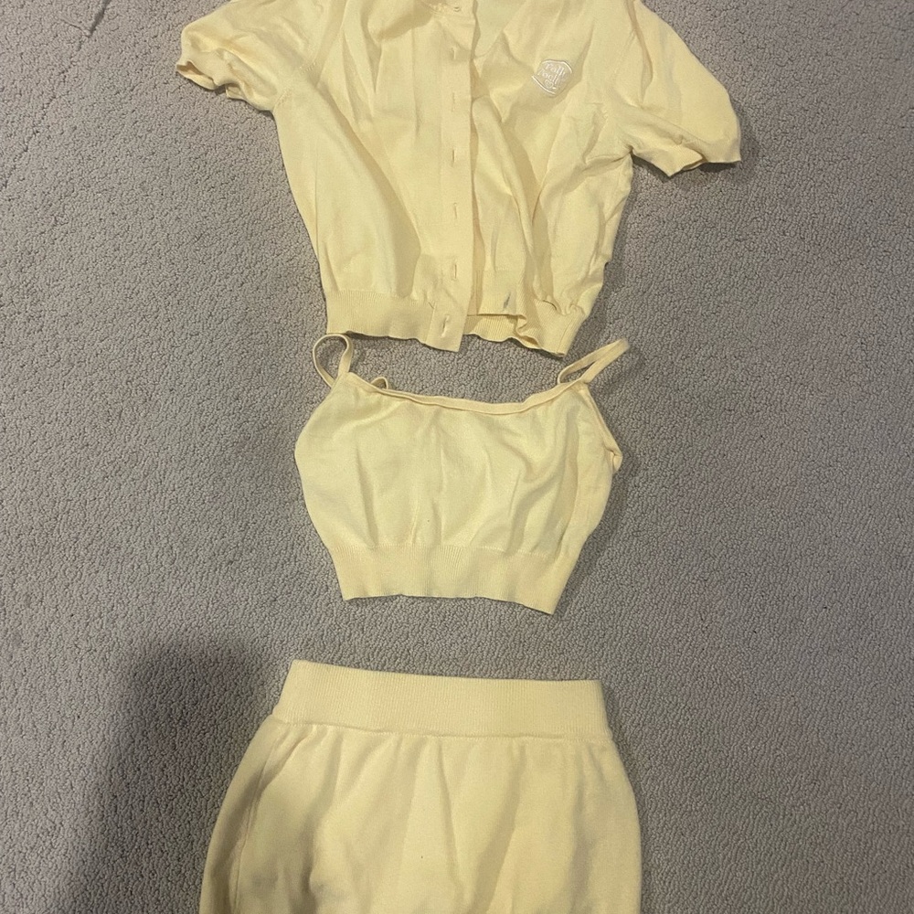 Cider Soft Yellow Knit Set